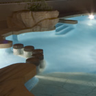 The pool at night.